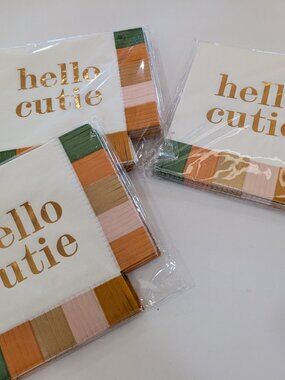 Hello Cutie 3 Packs (30 per pack) Spritz Lunch Napkins 13" square